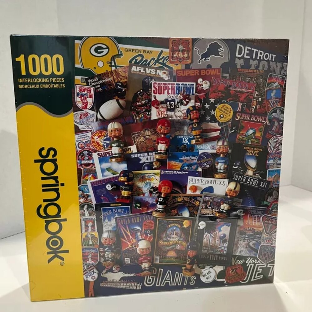Springbok Football Fantasy 1000 pc Puzzle Bobblehead Superbowl, New Sealed